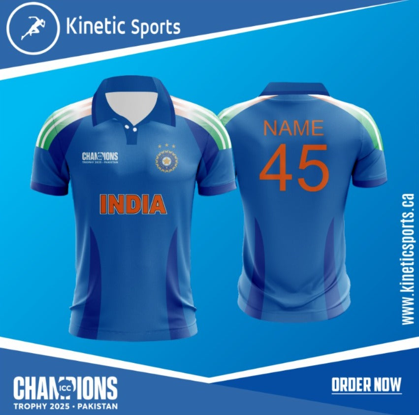India Champions Trophy Fan Jersey Kinetic Sports Cricket